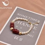 Fresh Water Pearl Purple Sand Ox Bracelet for Women Couples