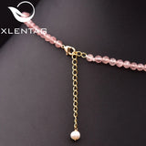 Freshwater Pearl Pink Crystal Necklace Set Gift GN0286B