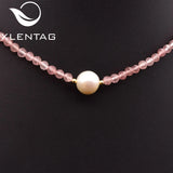 Freshwater Pearl Pink Crystal Necklace Set Gift GN0286B