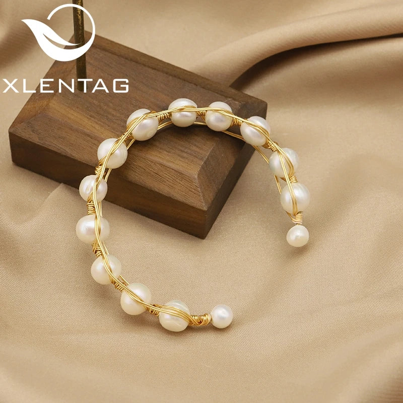 Freshwater Pearls Adjustable Women Bracelet Cuff Charm Jewelry
