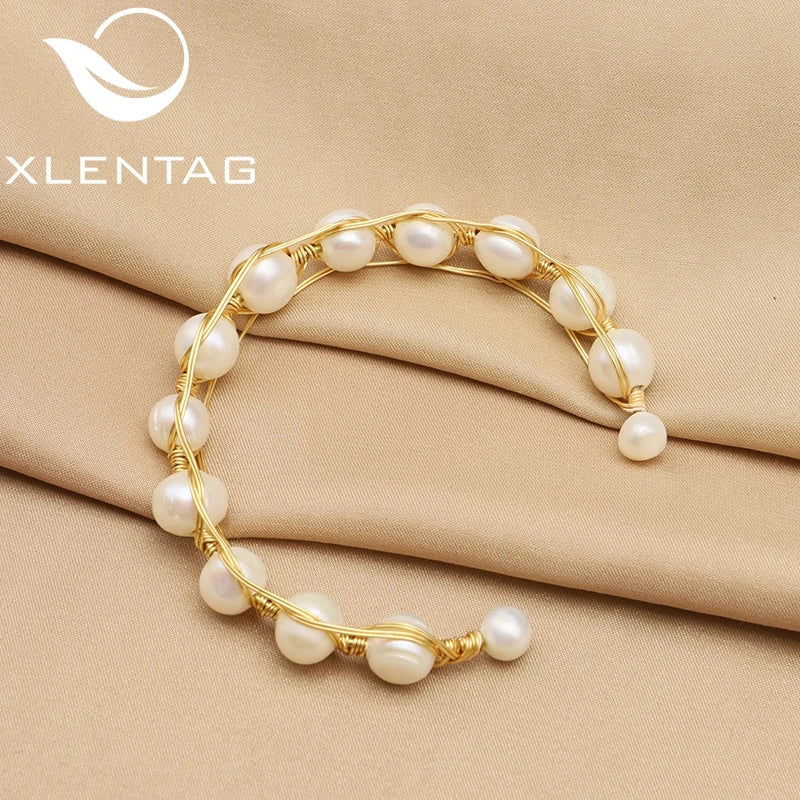 Freshwater Pearls Adjustable Women Bracelet Cuff Charm Jewelry