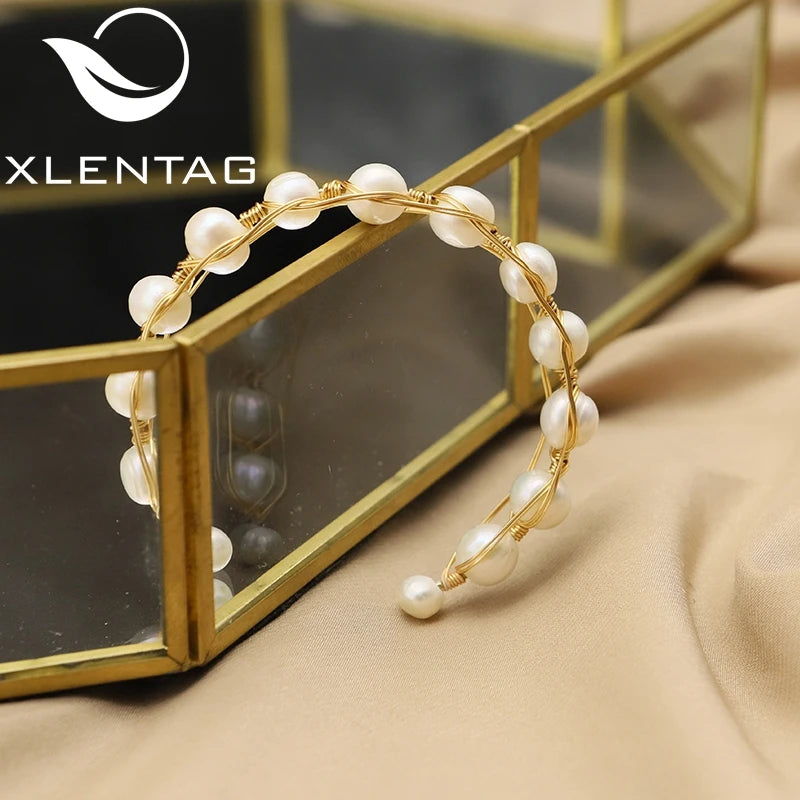 Freshwater Pearls Adjustable Women Bracelet Cuff Charm Jewelry