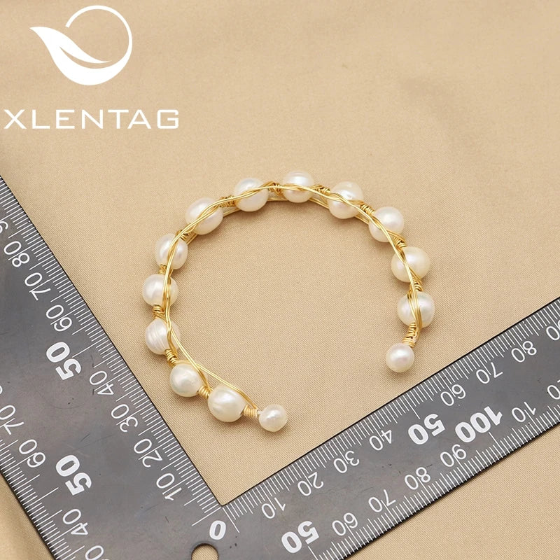 Freshwater Pearls Adjustable Women Bracelet Cuff Charm Jewelry