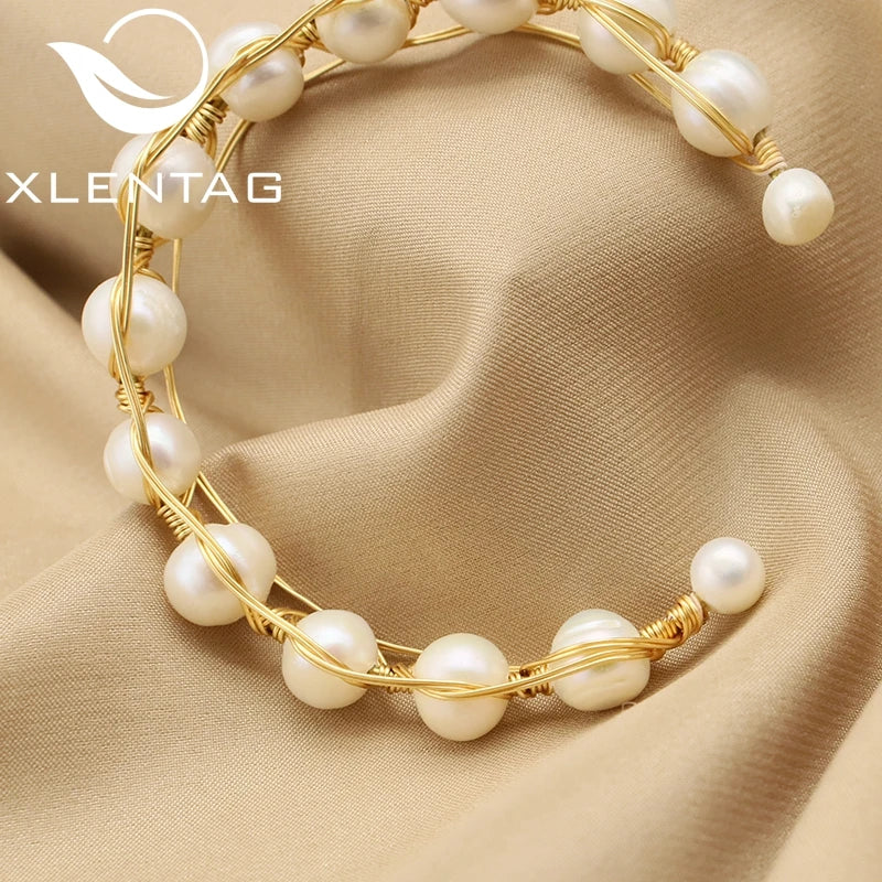 Freshwater Pearls Adjustable Women Bracelet Cuff Charm Jewelry
