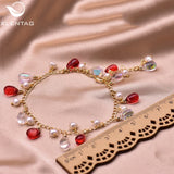 Freshwater Pearls Bracelet Red Crystal Anime Love Angel Jewelry