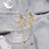 Freshwater Pearls Long Chain Earrings for Woman