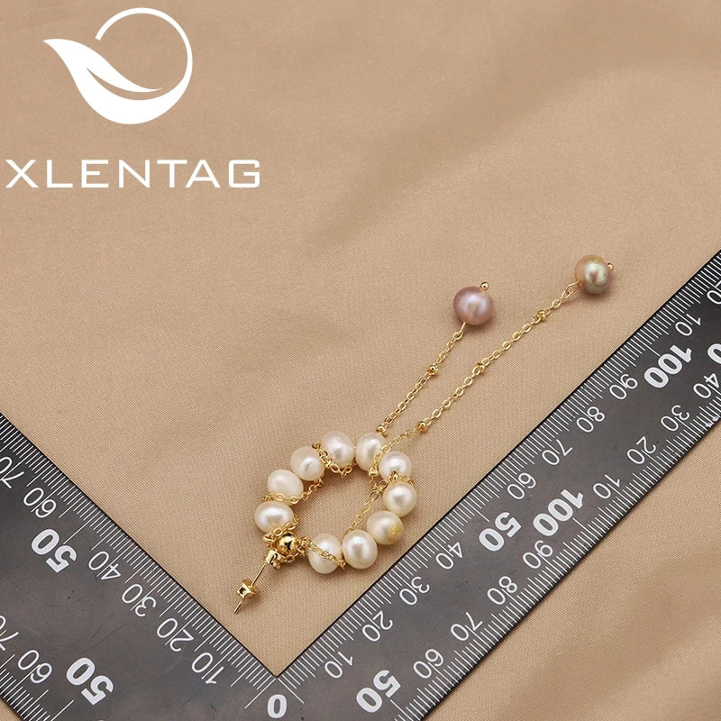 Freshwater Pearls Long Chain Earrings for Woman