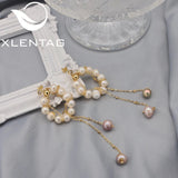 Freshwater Pearls Long Chain Earrings for Woman