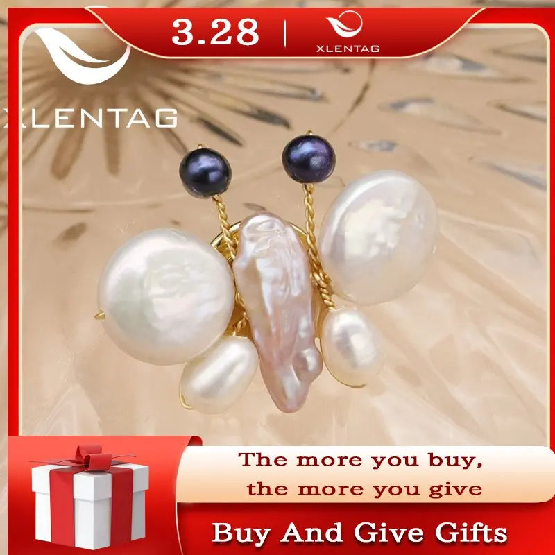 Freshwater Pearls Butterfly Brooch Party Jewelry
