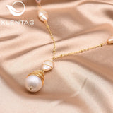 Pearl Long Pendant Necklace Birthday Gift