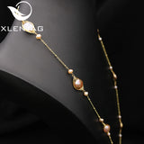 Freshwater Pearls Necklace Women Pendant Jewelry Sweater Chain GN0397