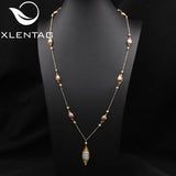 Freshwater Pearls Necklace Women Pendant Jewelry Sweater Chain GN0397