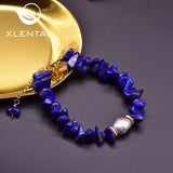 Lapis Lazuli Pearl Women Bracelet Evil Eye Stone Jewelery