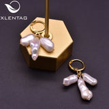 Baroque Pearl Dangle Earrings Zircon Women Huggie Drop Earings Engagement Love