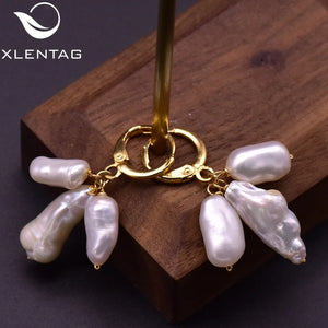 Baroque Pearl Dangle Earrings Zircon Women Huggie Drop Earings Engagement Love