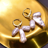 Baroque Pearl Dangle Earrings Zircon Women Huggie Drop Earings Engagement Love