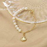 Natural Pearl Ginkgo Biloba Leaves Chain Bracelet GB0978