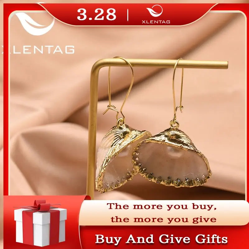 Natural Pearl Shell Drop Earrings For Women Fine Women Accessories GE0848