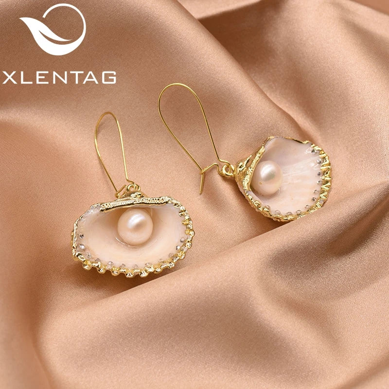 Natural Pearl Shell Drop Earrings For Women Fine Women Accessories GE0848
