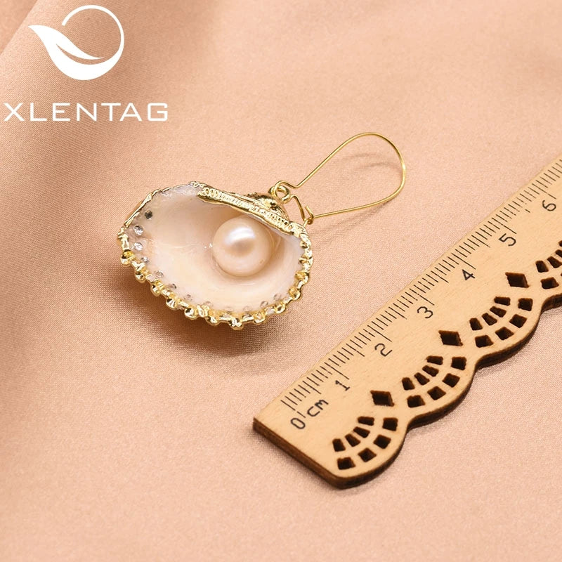 Natural Pearl Shell Drop Earrings For Women Fine Women Accessories GE0848