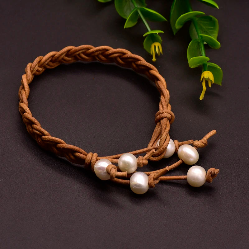 Natural Pearls French High Sense Cuff Bracelet for Woman