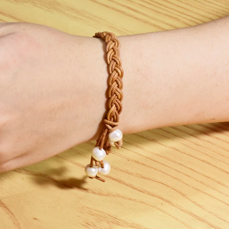 Natural Pearls French High Sense Cuff Bracelet for Woman