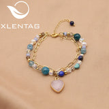 Natural Stone Pearl Heart Pendant Bracelet - Korea Jewelry