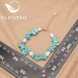 Natural Stone Turquoise Beads Pearls Round Loose Intervals for Bracelet Making