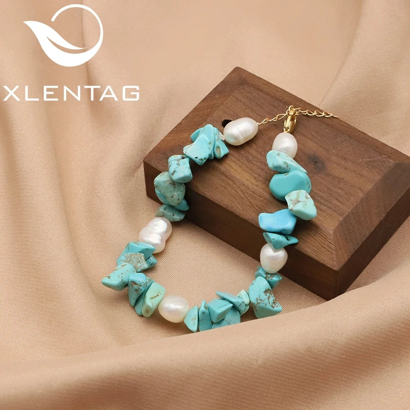Natural Stone Turquoise Beads Pearls Round Loose Intervals for Bracelet Making