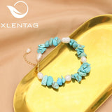 Natural Stone Turquoise Beads Pearls Round Loose Intervals for Bracelet Making