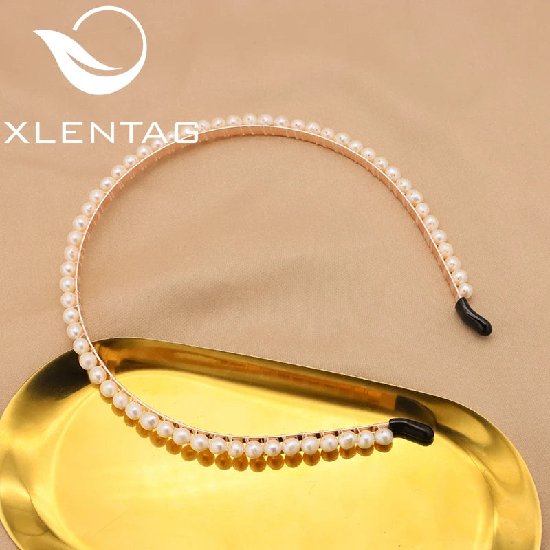 Natural Freshwater Pearls Hair Bands For Woman Korea Art Jewelry