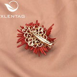 Freshwater Pearl Coral Flower Hairpin Wedding Party Fine Jewelry
