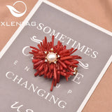 Freshwater Pearl Coral Flower Hairpin Wedding Party Fine Jewelry