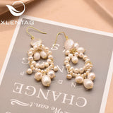 Natural Fresh Water Pearl Earrings Wedding Engagement Jewelry GE0842