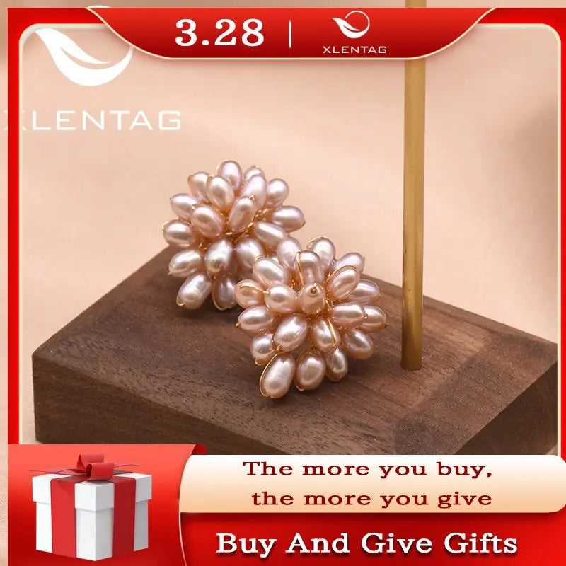 Natural Fresh Water Pearl Women's Stud Earrings GE0606