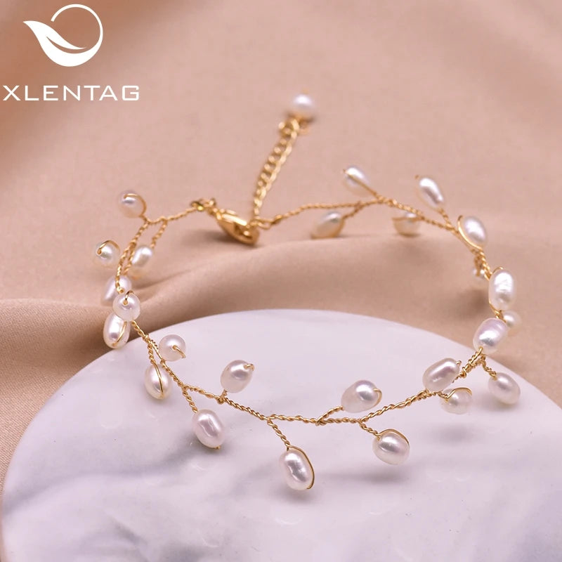 Freshwater Pearl Plant Bracelet Leaf Tree Branch Beat Party