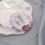 Pink Crystal Natural Pearls Women's Bracelets Retro Bohemia Jewelry