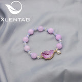 Pink Crystal Natural Pearls Women's Bracelets Retro Bohemia Jewelry