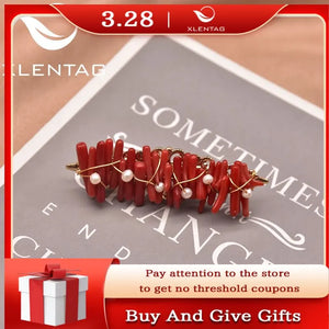 Red Coral Women's Hairpins Vintage Charm Jewelry