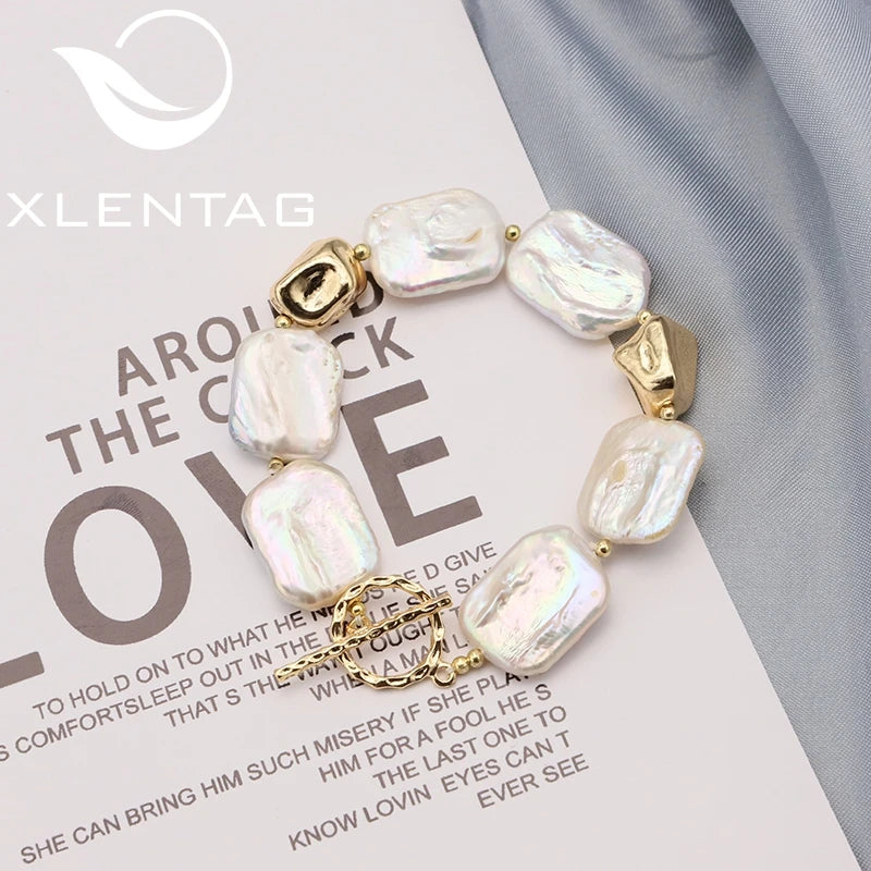 Baroque Square Pearls Bracelet Retro Jewelry for Christmas