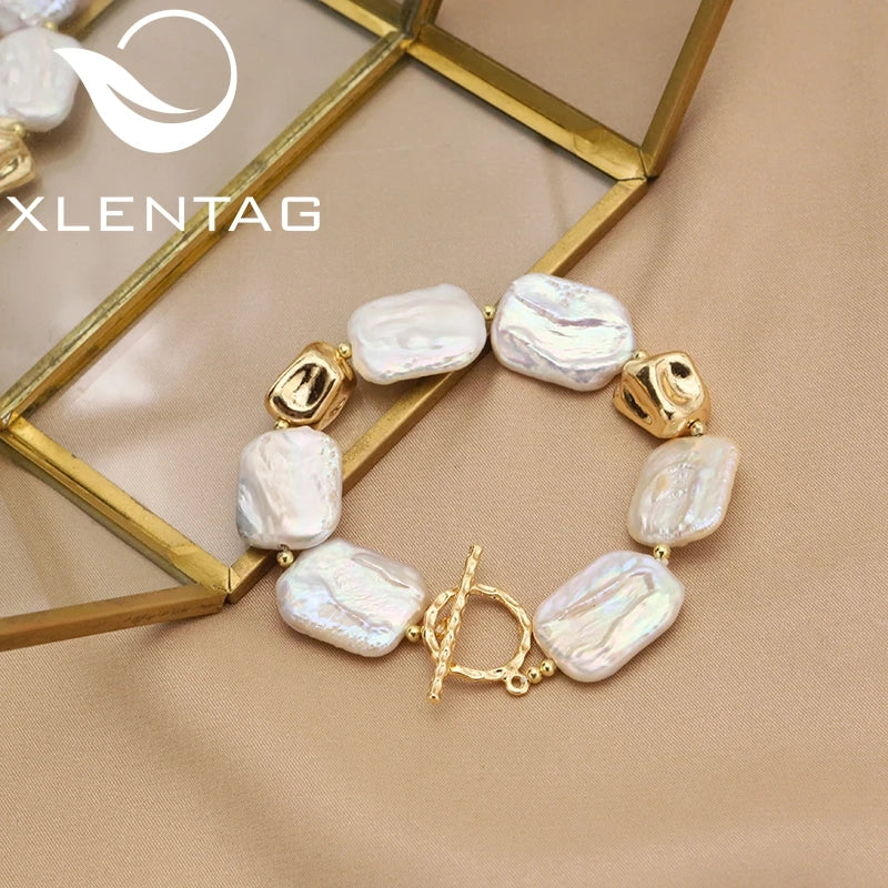 Baroque Square Pearls Bracelet Retro Jewelry for Christmas