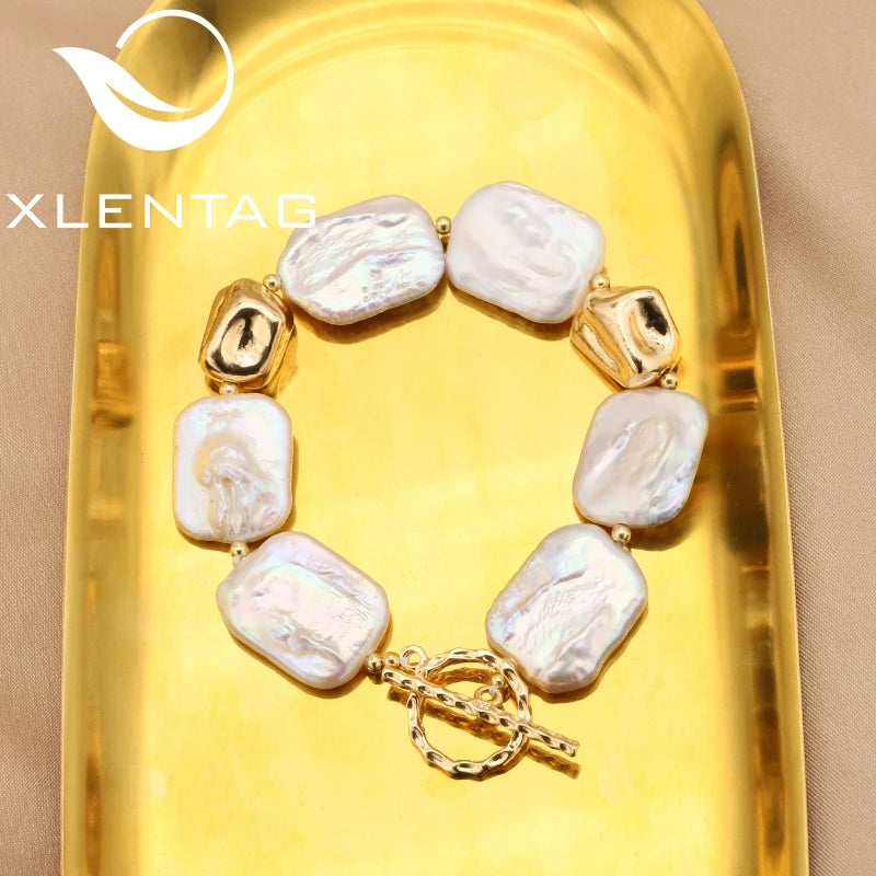 Baroque Square Pearls Bracelet Retro Jewelry for Christmas