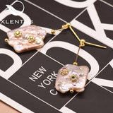 Vintage Baroque Pink Pearl Drop Earrings For Women Engagement