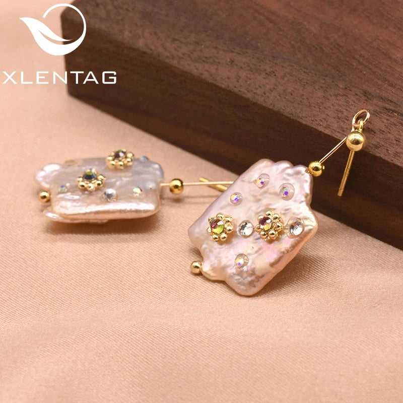 Vintage Baroque Pink Pearl Drop Earrings For Women Engagement