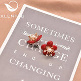 Freshwater Pearl Coral Flower Earrings 925 Silver Fine Jewelry