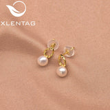 925 Silver Pearl Small Earrigs Wedding Banquet Gift GE1035
