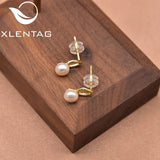 925 Silver Pearl Small Earrigs Wedding Banquet Gift GE1035