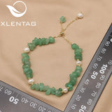 Green Tanglin Natural Pearls Pendant Bracelet Retro Fine Jewelry