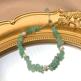 Green Tanglin Natural Pearls Pendant Bracelet Retro Fine Jewelry
