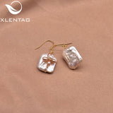 Natural Baroque Pearl Pink Flower Earrings Fine Jewelry